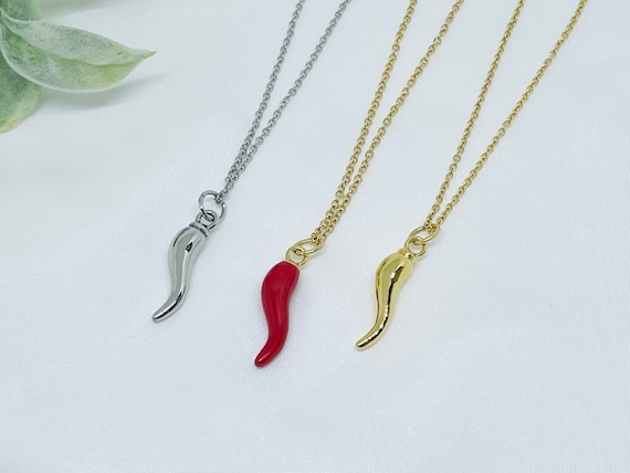 Italian horn necklace red online