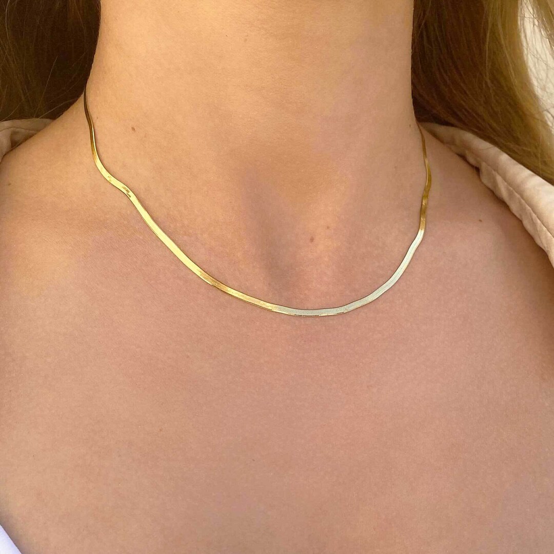 Snake Chain Necklace, Herringbone Necklace, Everyday Necklace, Delicate Necklace, Dainty Chain