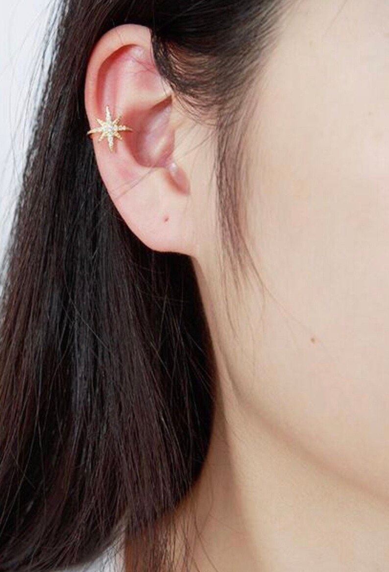 Star Ear Cuff Gold Ear Cuffs Silver Ear Cuff Ear Wraps Etsy