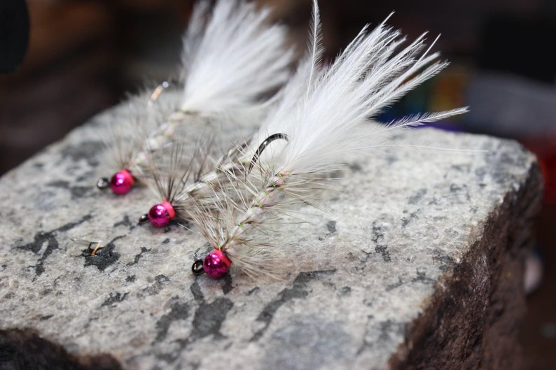 3 woolly bugger jig streamers. Trout fly. Tungsten fly. Etsy