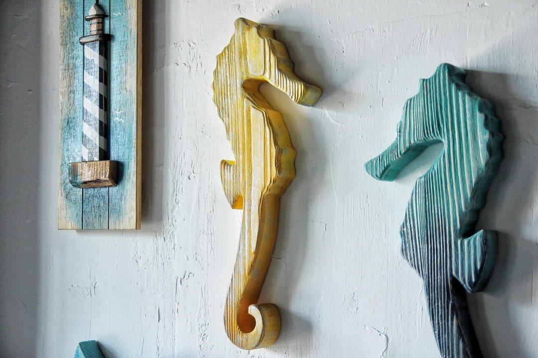 Wooden Fish Wall Art Beach House Decor Coastal Nautical Wood Hanging ...