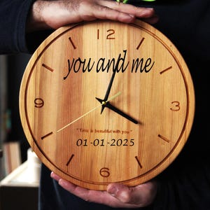 Handmade Cedar Wood Wall Clock: Minimalist Rustic Decor, Natural Oil Finish