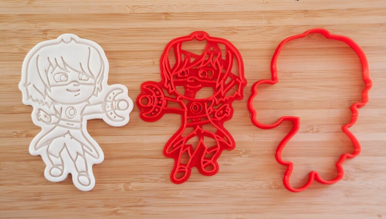 Night Ninja PJ masks cookie cutters Luna Girl and Romeo 3 pieces.