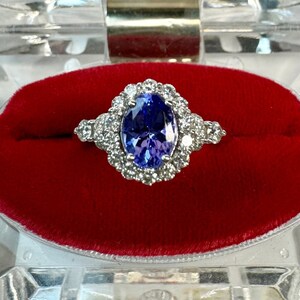Vintage Diamond Gold Ring, 1.2ct Tanzanite Ring, Kallati Ring, Vintage Diamond Jewelry, Tanzanite Diamond Alternative Engagement Ring