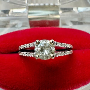 GIA Certified Diamond Ring, Vintage Engagement Ring, 18k White Gold Ring, Diamond Gold Jewelry, Designer Parade Diamond Ring