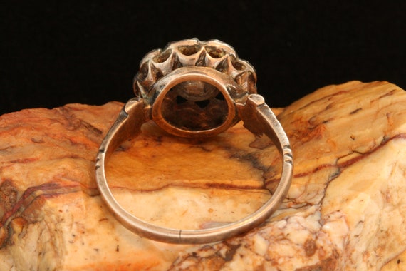 Antique Gold Diamond Ring, Georgian Old Cut Diamo… - image 8