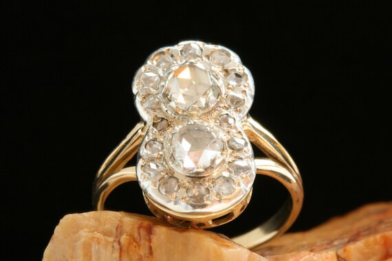 Antique Gold Diamond Ring, Early Victorian Ring, … - image 3