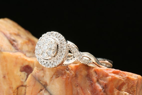 Vintage Gold Diamond Ring, Diamond Engagement Rin… - image 8
