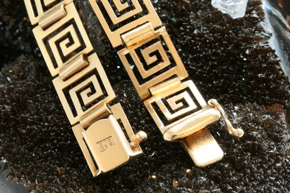 14k Gold Link Bracelet, Gold Vintage Box Square S… - image 8