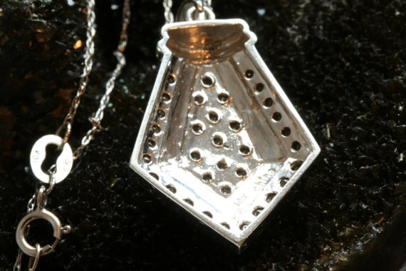 White Gold Diamond Necklace, 10k Gold .40ctw Natu… - image 4