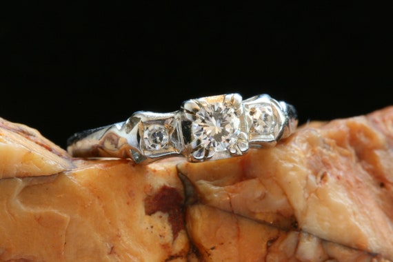 Vintage Gold Diamond Ring, Vintage Engagement Rin… - image 3