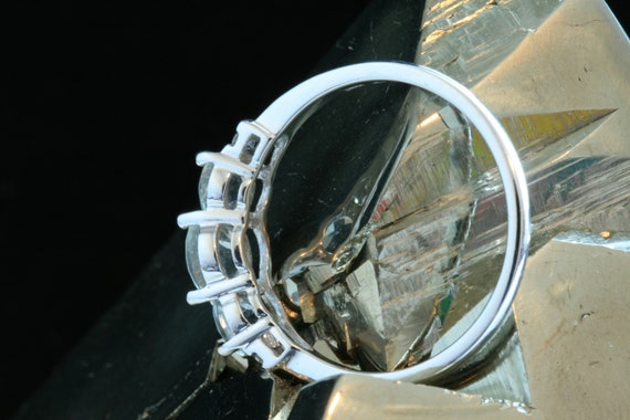 Vintage Gold Aquamarine Ring, 14k White Gold Ring… - image 7