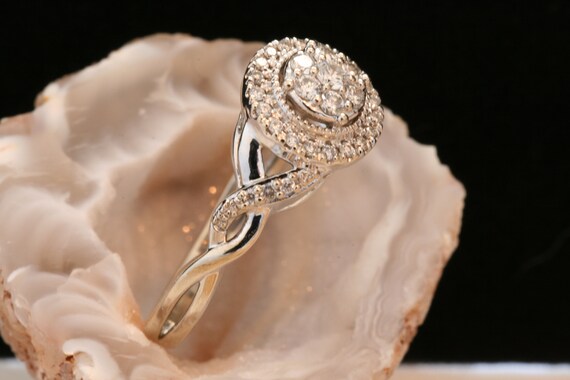Vintage Gold Diamond Ring, Diamond Engagement Rin… - image 5
