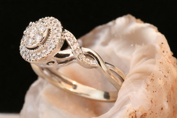 Vintage Gold Diamond Ring, Diamond Engagement Rin… - image 7