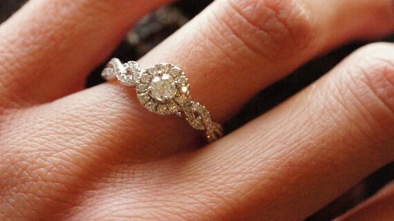 Vintage Diamond Gold Ring, Vintage Engagement Rin… - image 9