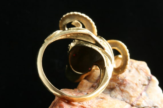 Ram Rng Antique Gold Chimera Ram Ring, RARE 1920's Ring, 18k … - Gem