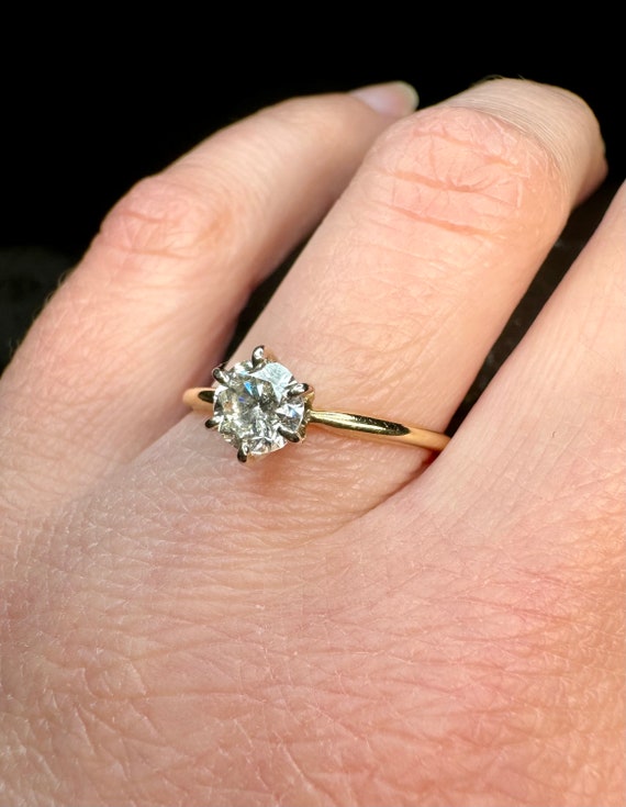 Vintage Diamond Engagement Ring, 14k Gold Solitai… - image 8