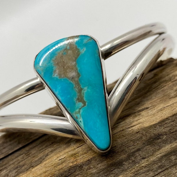 Royston Turquoise and Sterling Silver cuff bracelet.