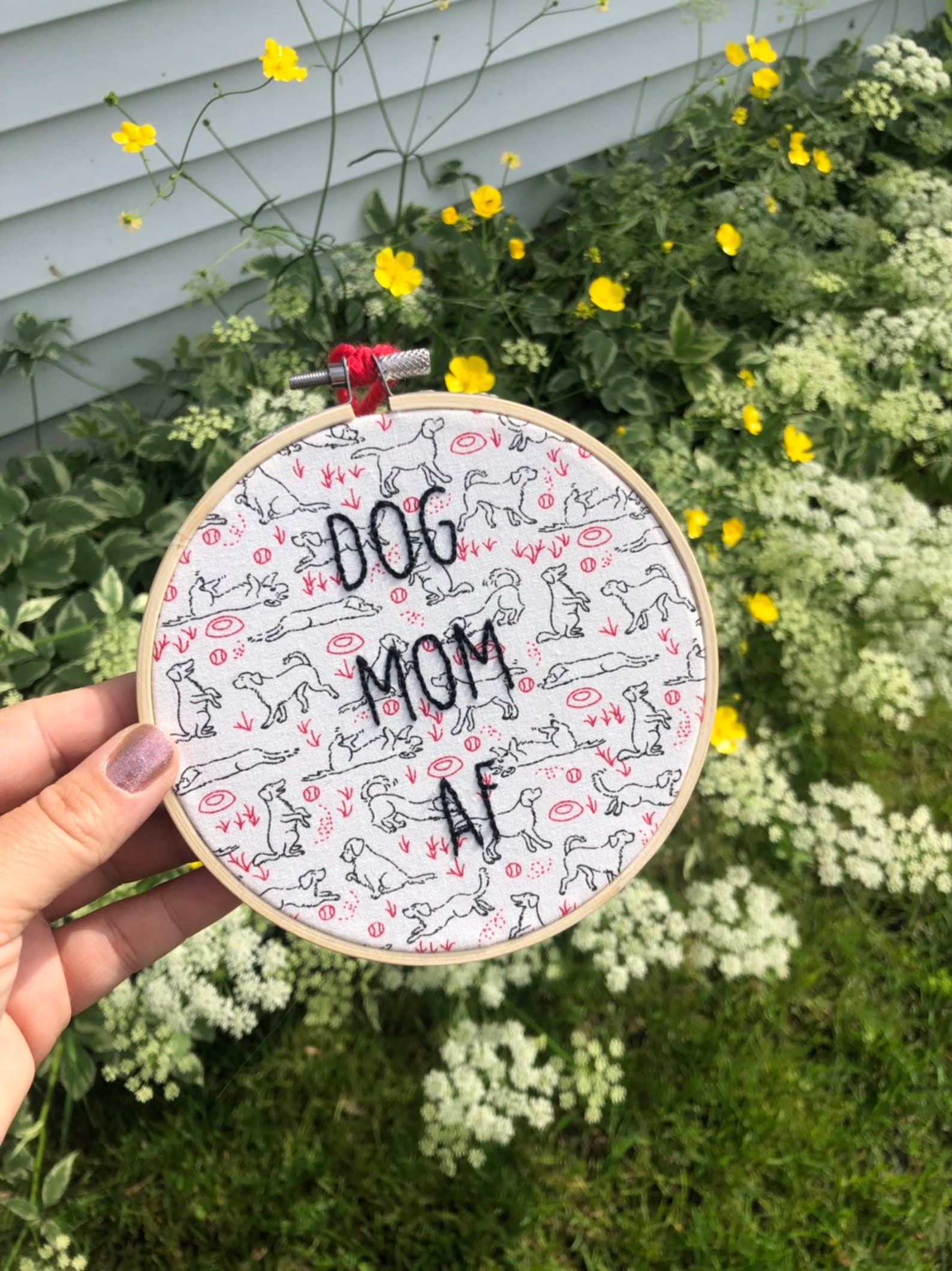 Dog mom dog dad embroidery hoop 5 inch animal lover  etsy
