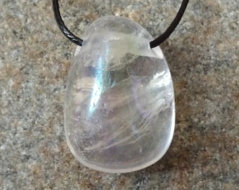 Collier Angel Aura, Cristal de Roche avec Ruban