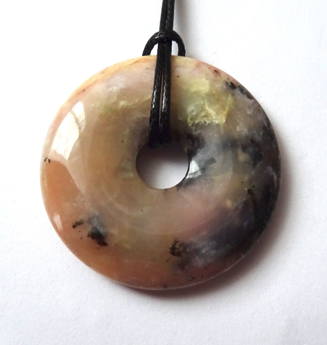 Andean Ribbons Andean Opal, Gemstone Donut With Free Ribbon - Etsy