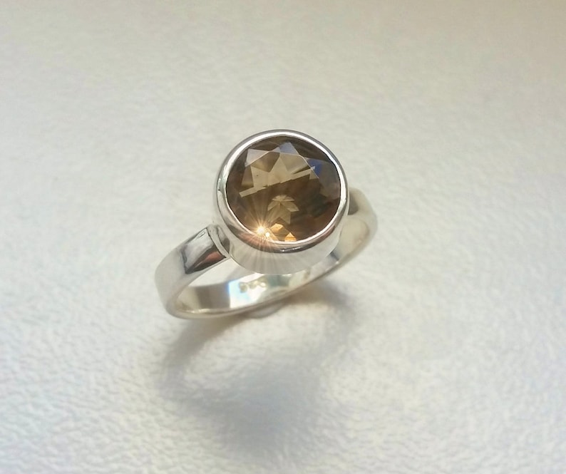 925 Silver ring with smoke quartz, smoke shops quartz ring, women's ring, gemstone ring