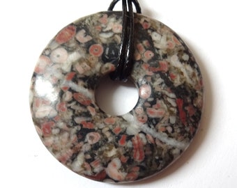 Lirio marino/troquita, disco de piedra preciosa, disco pi, rareza, donut de piedra preciosa, fósil
