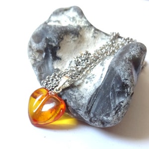 Amber heart, heart pendant, 925 pendant eyelet