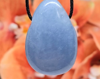 Gemstone angelite, beautiful angelite tumbled stone, anhydrite, sky blue angel stone