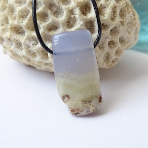 sky blue chalcedony with free ribbon