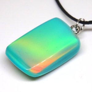 Tropical island, beautiful opal pendant with chain. Color changer