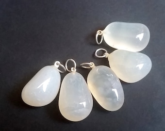 1 Chalcedony, rarity, white chalcedony, necklace, chalcedony pendant