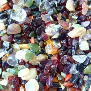 Tumbled stones, 400 grams, mix, colorful mixture, aquarium, size: xxs, Schorl, Garnet