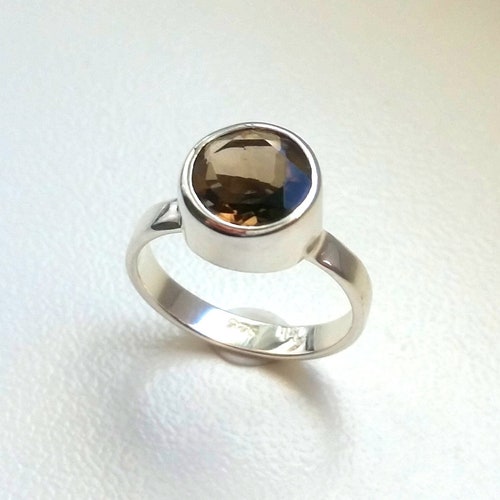 925 Silver ring with smoke quartz, smoke shops quartz ring, women's ring, gemstone ring