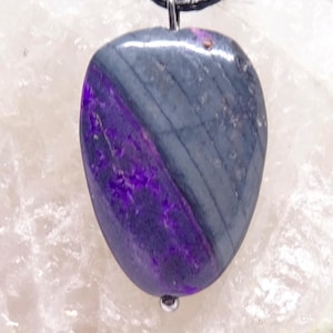 Rare Sugilite, 1A quality, Sugilite pendant with macrame cord.