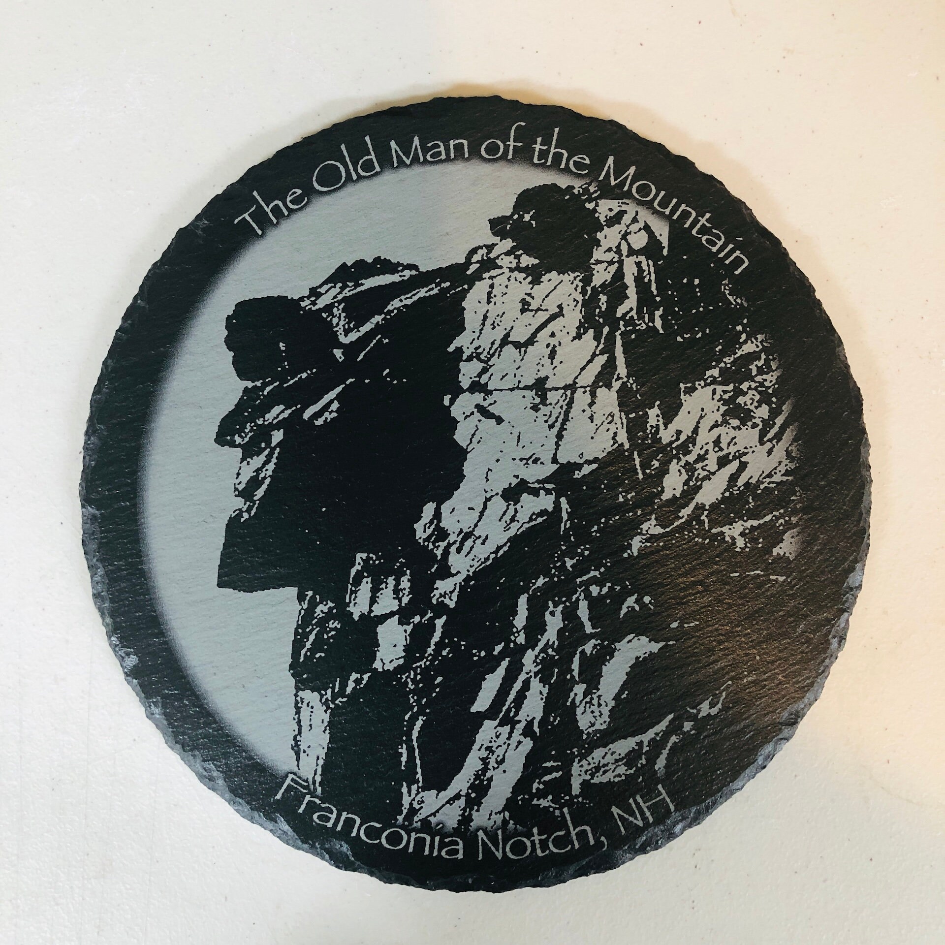 Round Slate Platter - Old Man of the Mountain