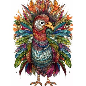 Mandalas de pavo de Acción de Gracias: conjunto de 26 páginas para colorear intrincadas - Descarga instantánea