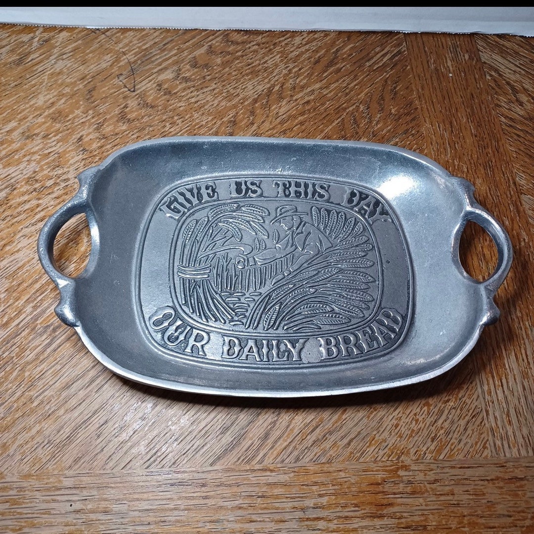 Vintage Sexton 1972 5008 Give Us This Day Pewter Tray See Etsy