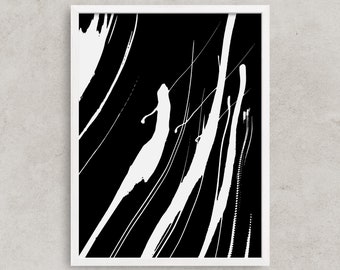 Black and White Abstract Art, Abstract Swatches, Abstract Wall Art, Minimal Modern Print, Printable Artwork, Home Decor, Digital Download