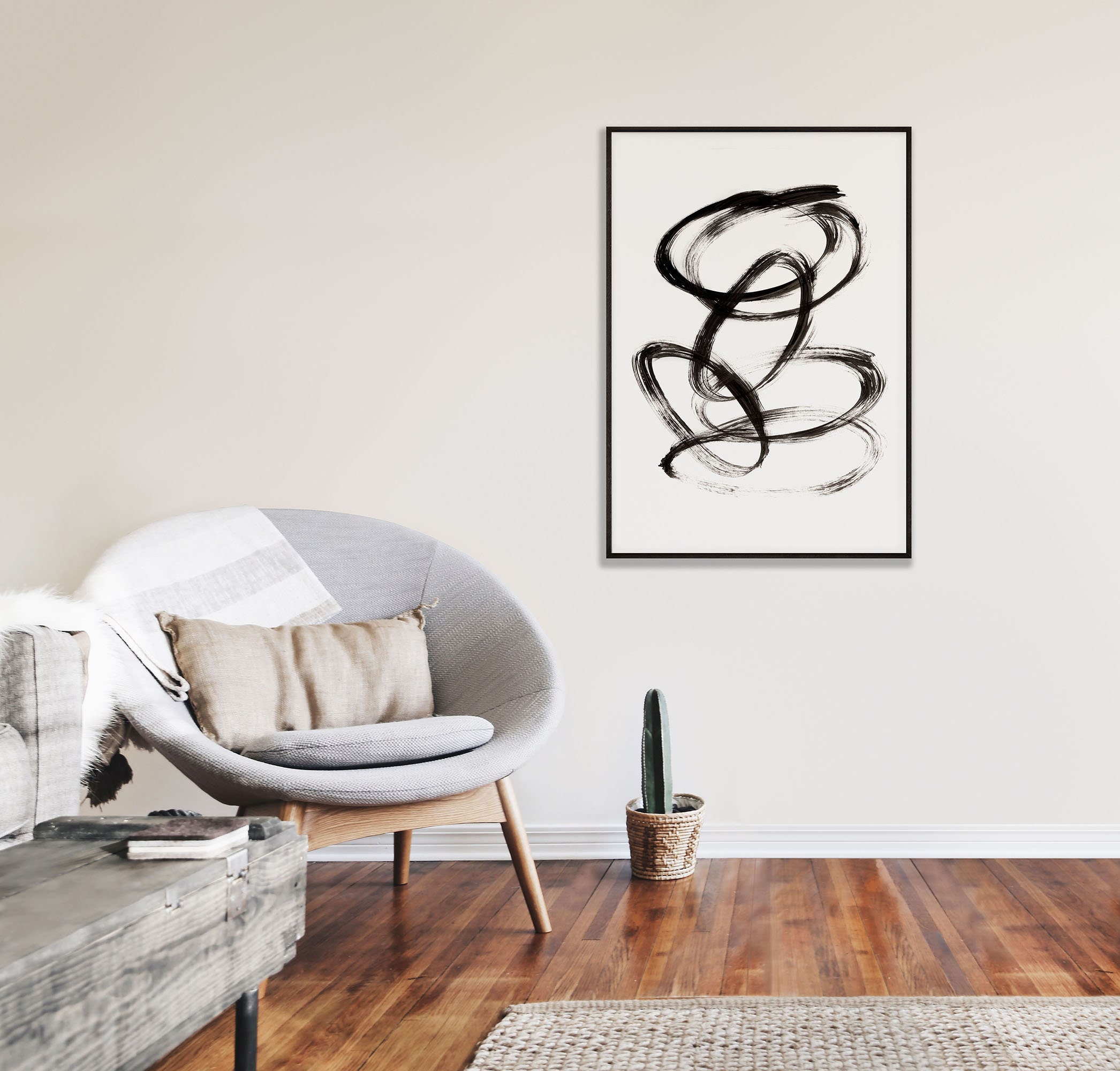 Black and White Abstract Art Minimal Abstract Art Abstract - Etsy