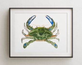 Vintage Crab Print Etsy