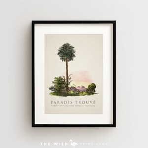 Palm Tree Print, Tropical Palm Print, Island Print, Vintage Botanical Print Vertical