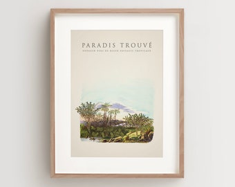 Palm Tree Print, Tropical Palm Print, Island Print, Vintage Botanical Print Vertical