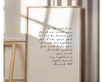 Isaiah 41:10 Scripture Print – Bible Verse Wall Art (Digital Download)
