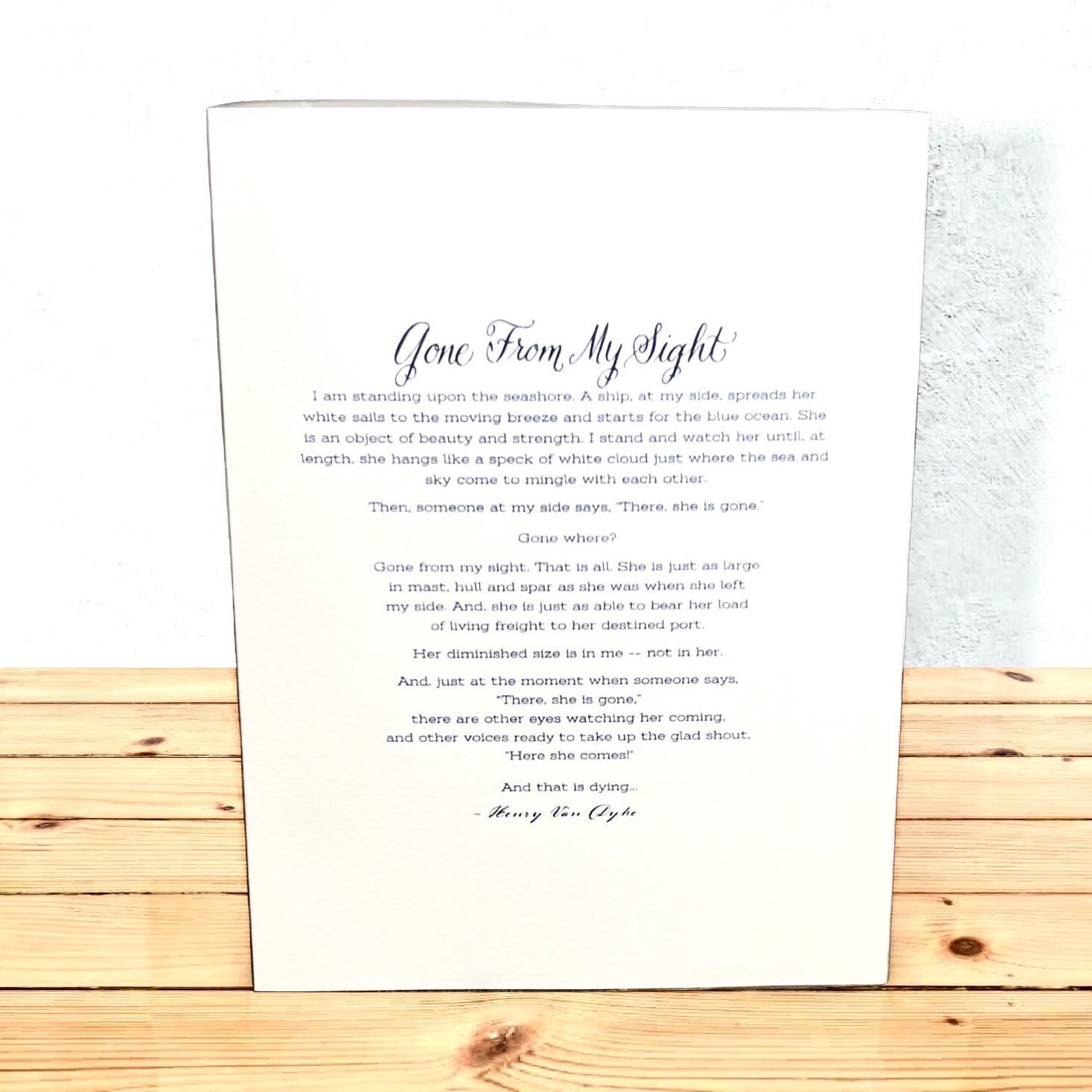 Bereavement Gone From My Sight Poem Condolence Sympathy Card - Etsy
