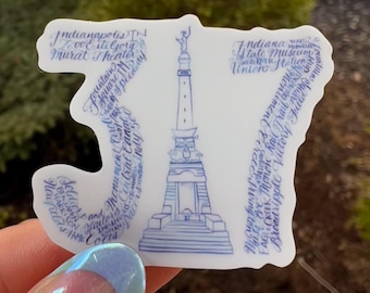 Indianapolis 317 Sticker - 317 Colts decor waterproof - Indiana map -  art  Motor Speedway, Pacers, Museum of Art - Christmas
