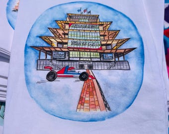Strofinaccio da cucina Indianapolis Motor Speedway, Strofinaccio da cucina Indy 500 Pagoda, Regalo a tema corse di Indianapolis, Souvenir dell'Indiana