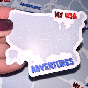 USA Travel Map Vinyl Sticker | Where I&#39;ve Traveled | Waterproof & Scratch Resistant Decal | DIY State Coloring Christmas Stocking Stuffer