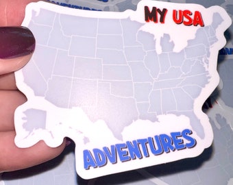 USA Travel Map Sticker: Waterproof DIY State Tracker