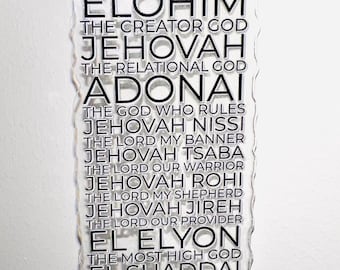 Namen Gottes Ornament: Acryl Schwarz-Weiß Heilige hebräische Bibel Namen - Weihnachtsstrumpf Stuffer